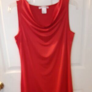 Masseys Size 12 Sleeveless Red Dress w/Draped Neckline.